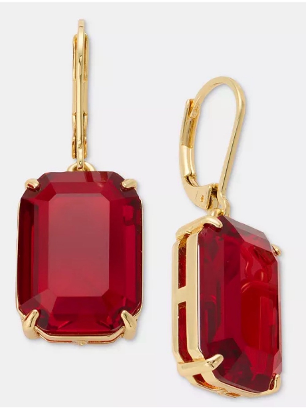 Lauren Ralph Lauren Rectangular Stone Drop Earrings Gold Tone New with Tags